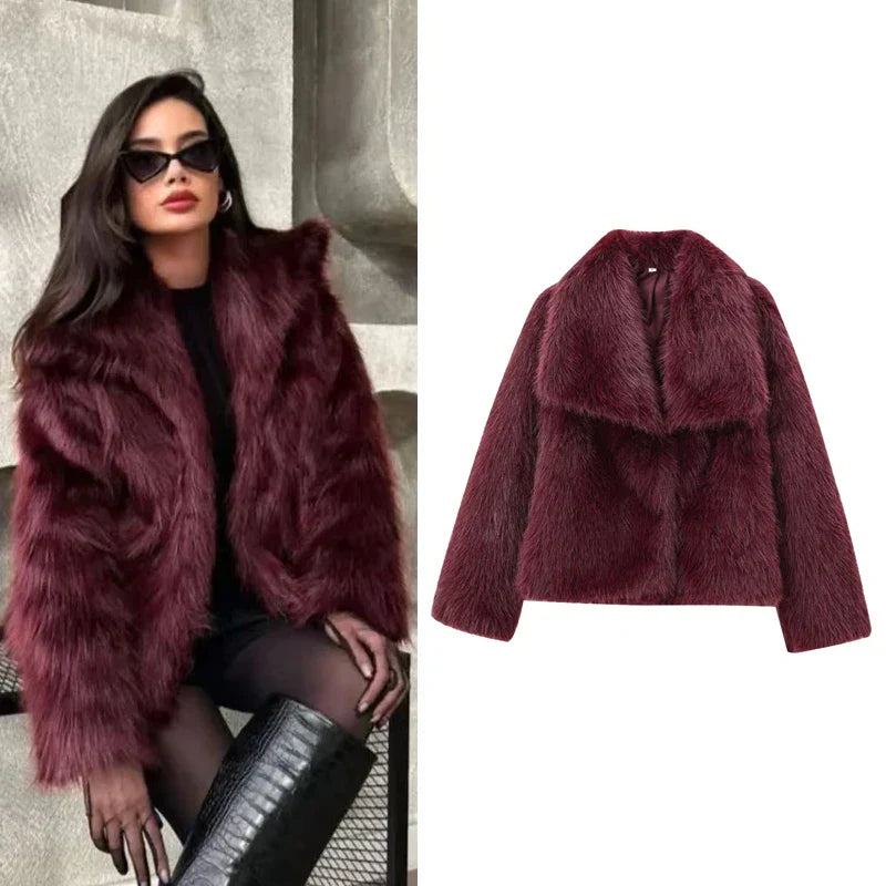 Fur Coat Burgundy