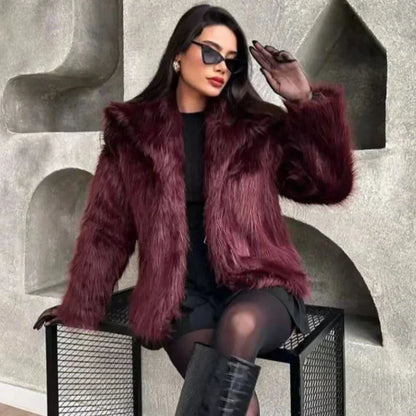 Fur Coat Burgundy