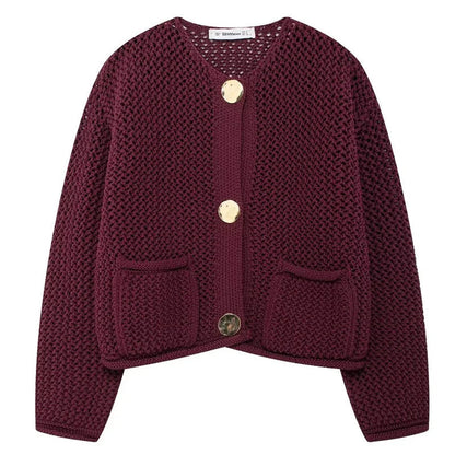Knitted Cardigan Burgundy
