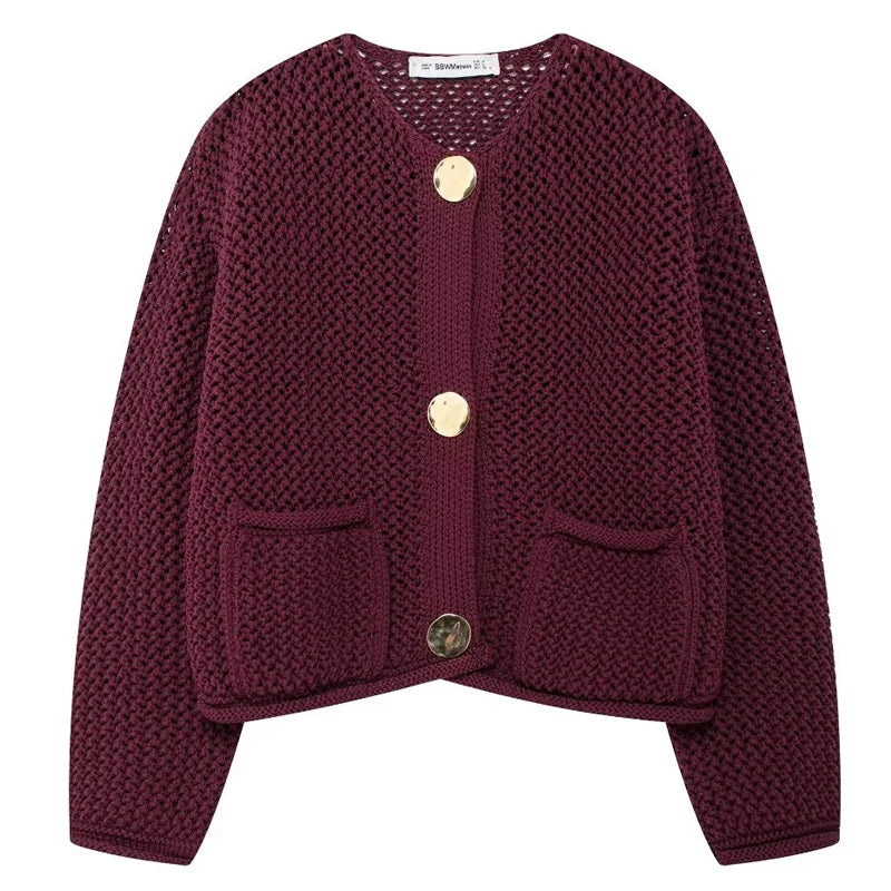 Knitted Cardigan Burgundy