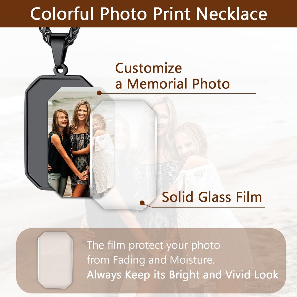 Customized Engraved Photo Dog Tag Necklace for /