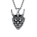 Gothic Evil Hannya Damon Mask Pendant Necklace for