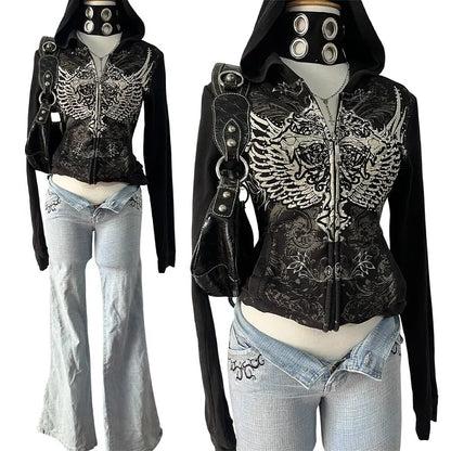 Gothic Hooded Pullover Black