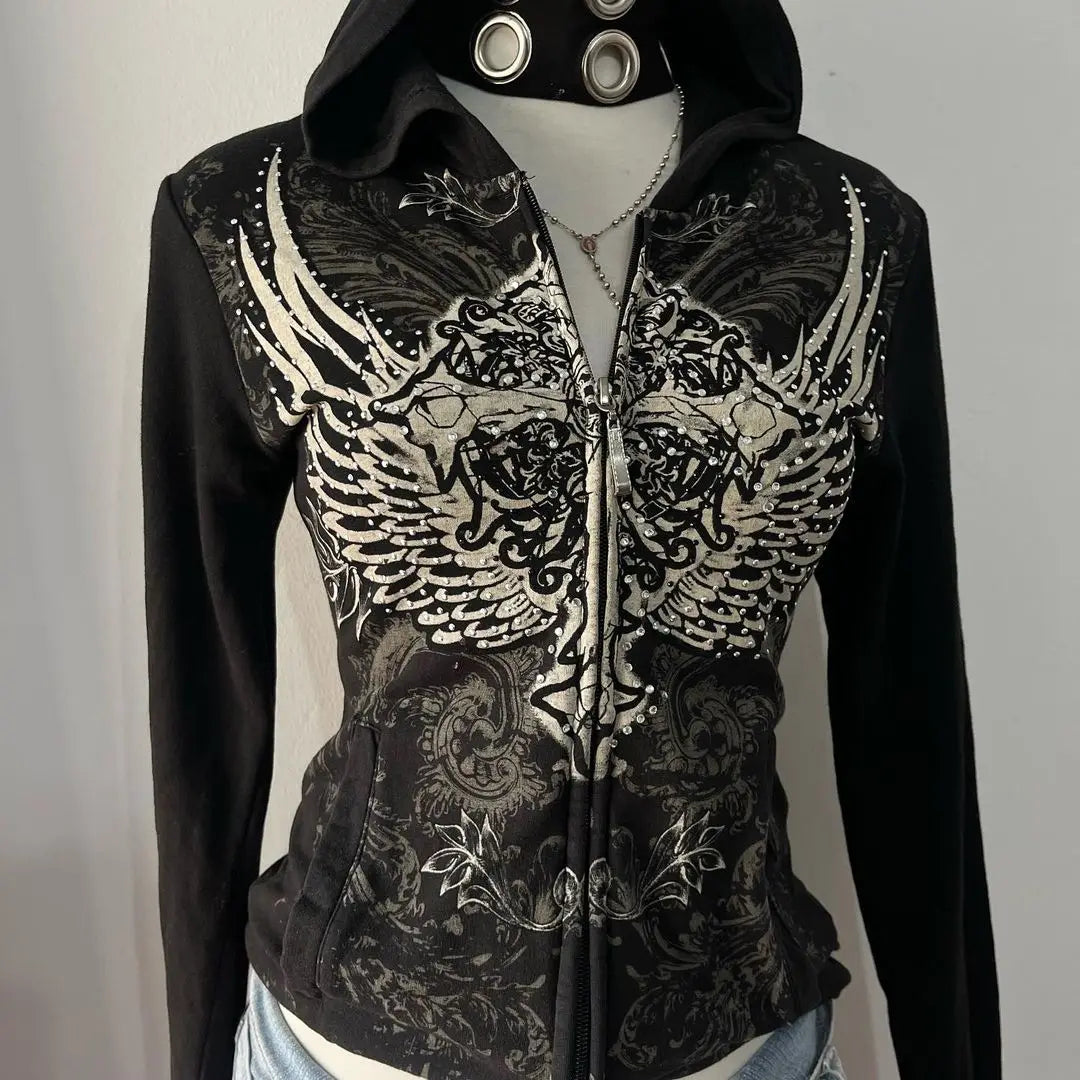 Gothic Hooded Pullover Black