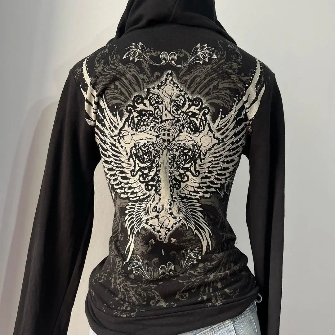 Gothic Hooded Pullover Black