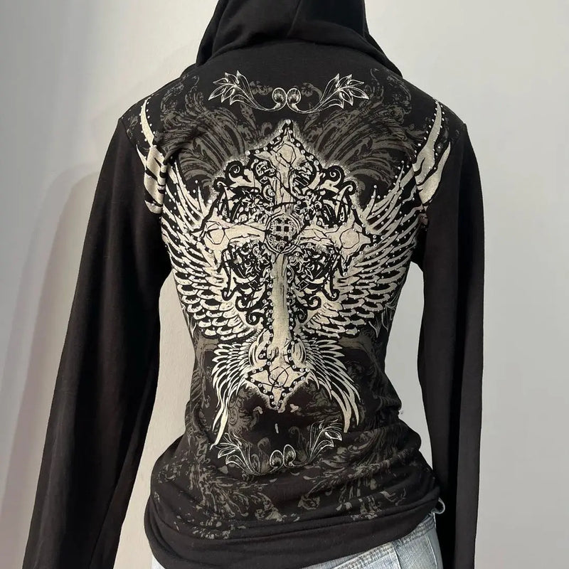 Gothic Hooded Pullover Black