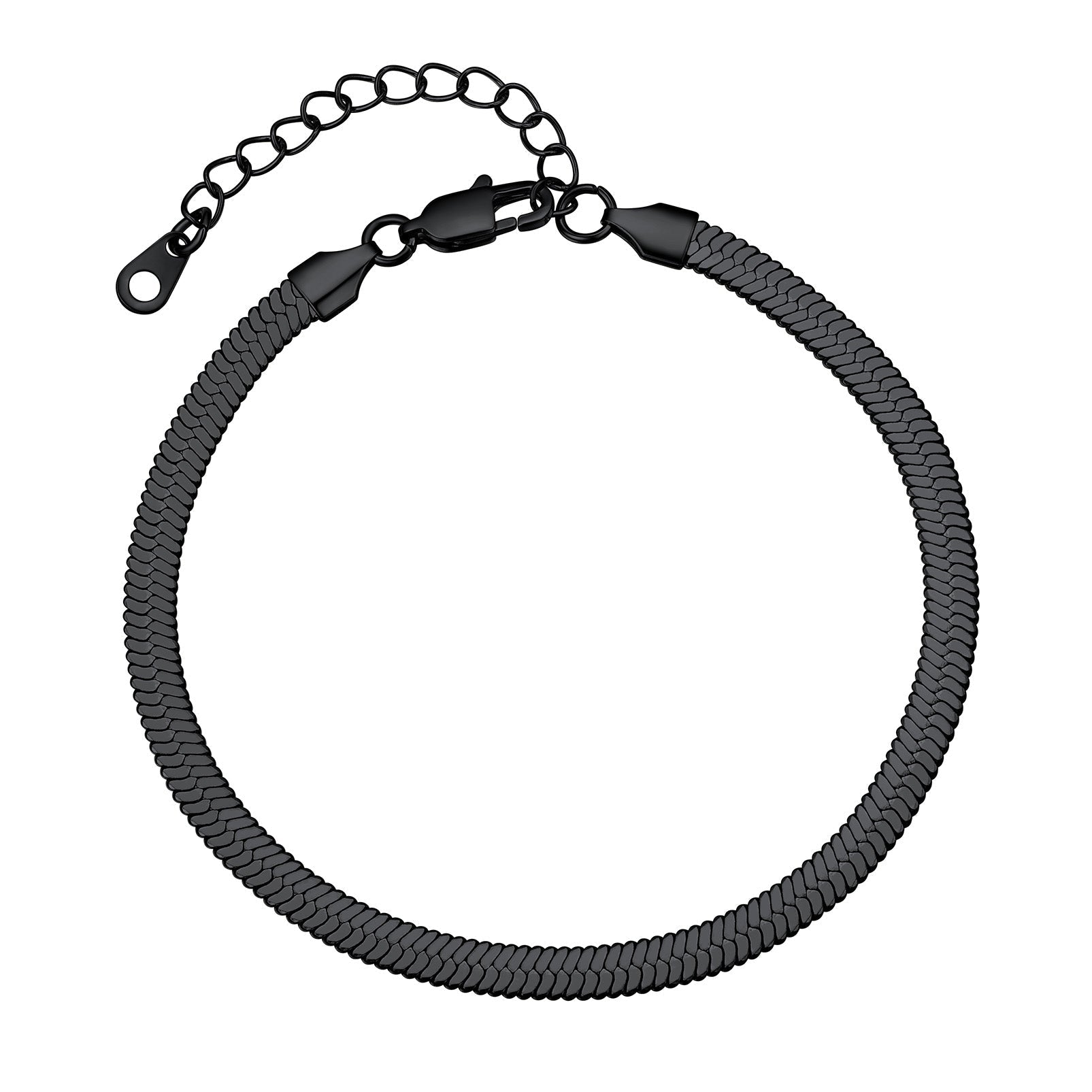 Stainless Steel Flat Snake Chain Anklet Bracelet for