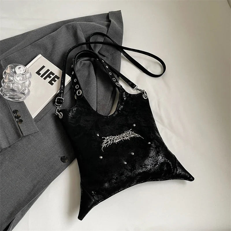 Gothic Velvet Bag Black