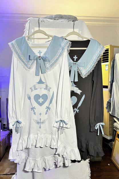 [angel Style] Subculture Big Collar Medium Dress