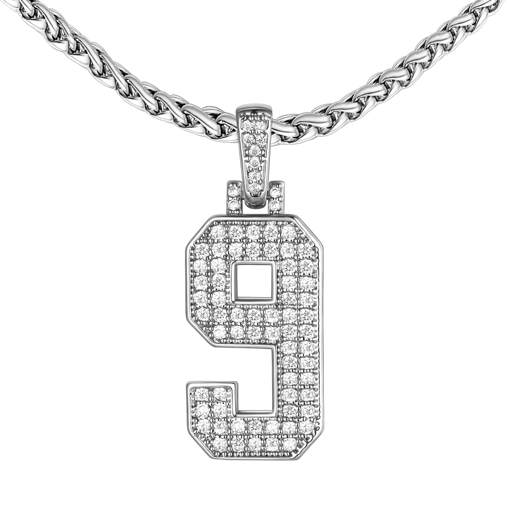 Baseball Diamond Jersey Number Chain Necklace for