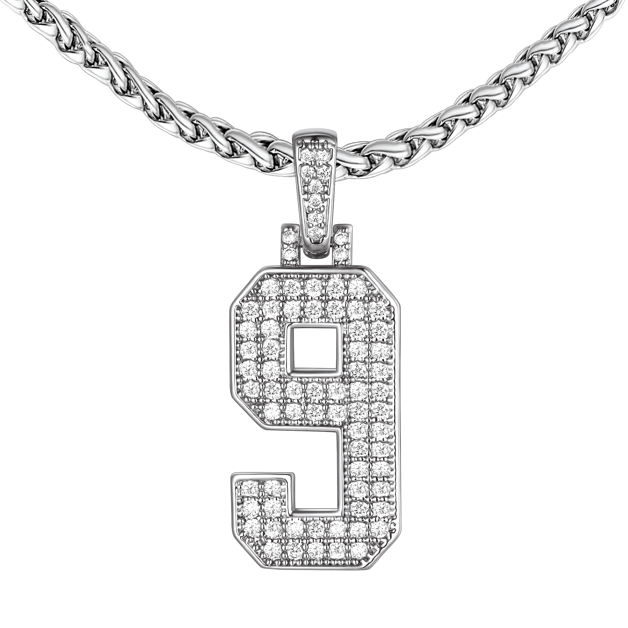 Baseball Diamond Jersey Number Chain Necklace for