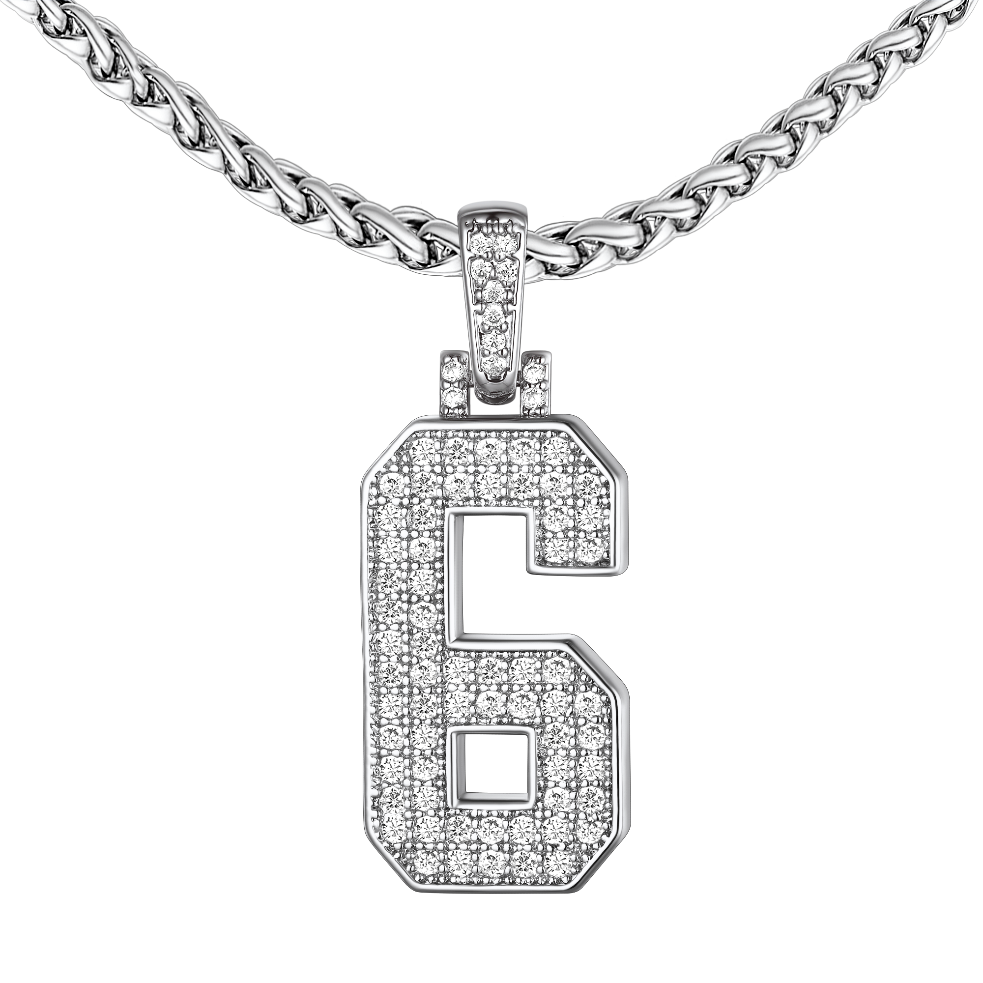 Baseball Diamond Jersey Number Chain Necklace for