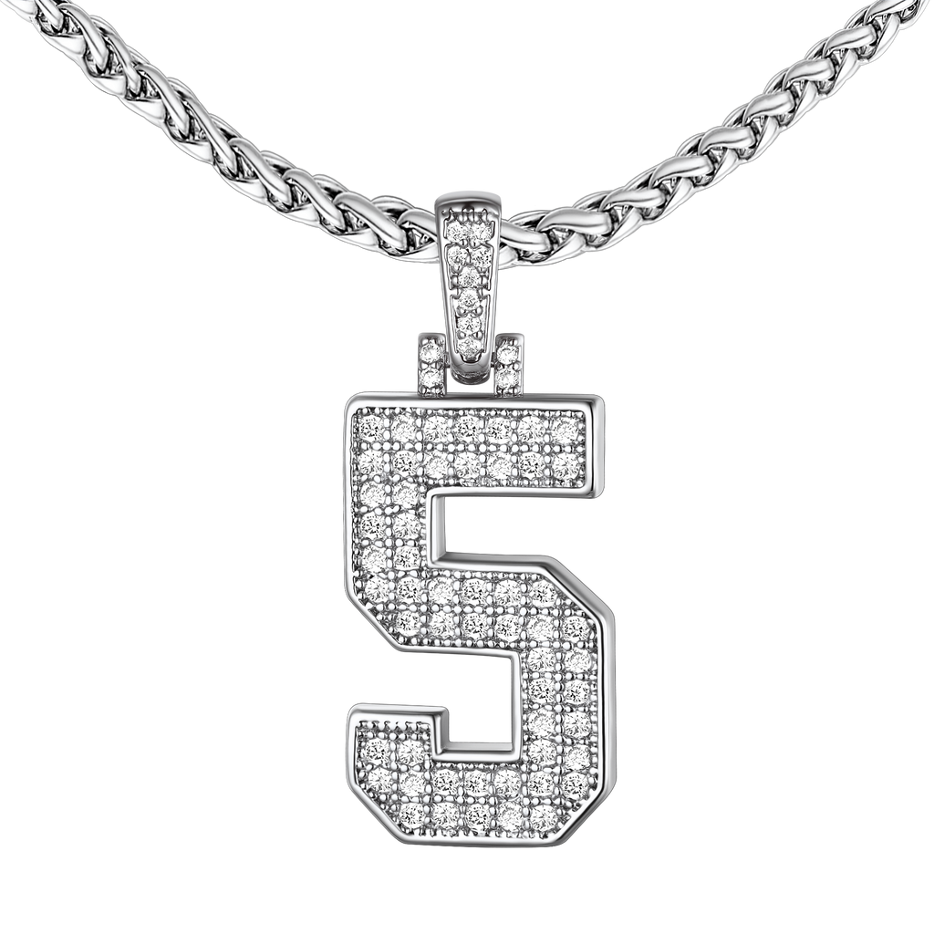 Baseball Diamond Jersey Number Chain Necklace for