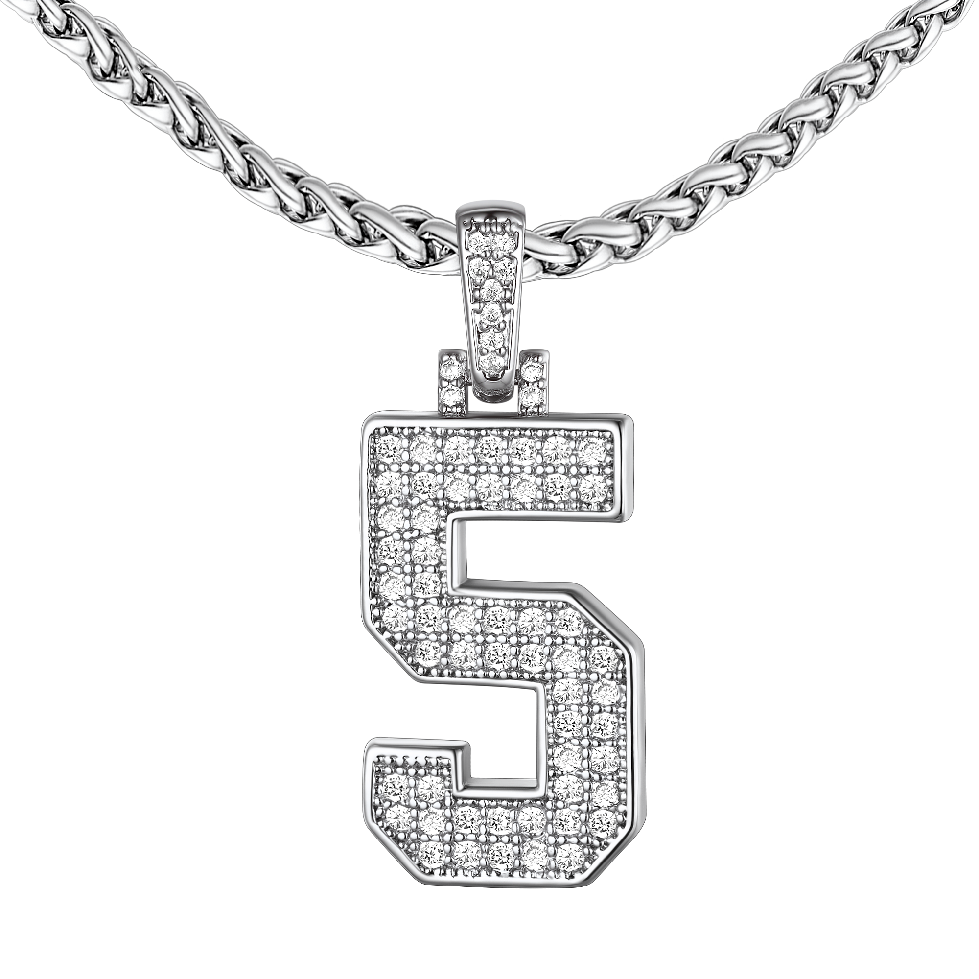 Baseball Diamond Jersey Number Chain Necklace for