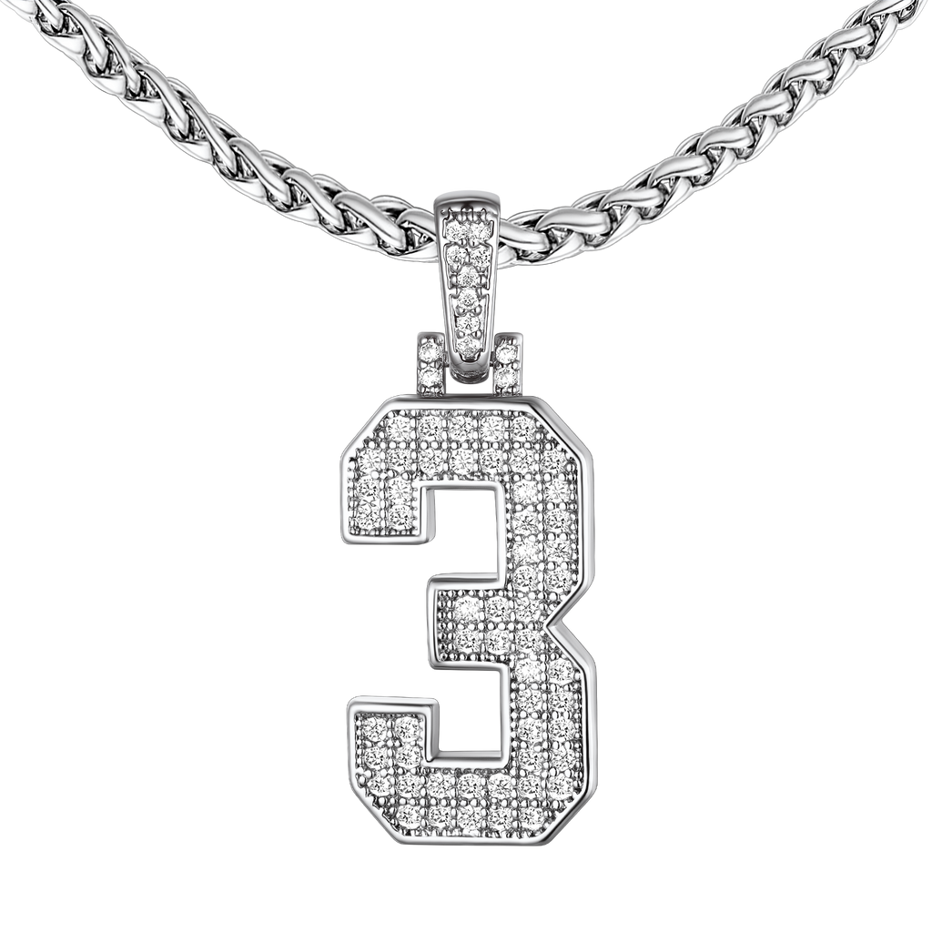 Baseball Diamond Jersey Number Chain Necklace for