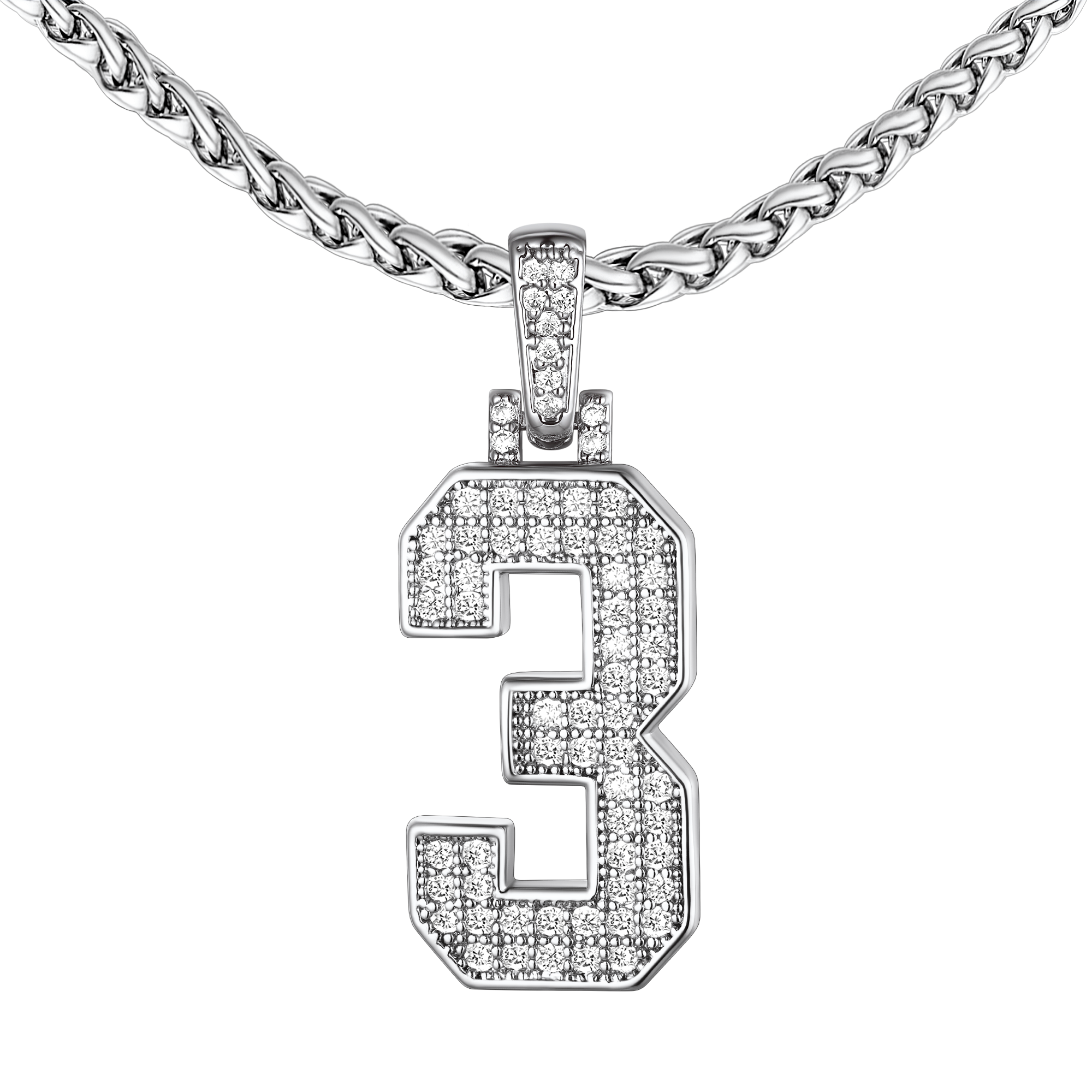 Baseball Diamond Jersey Number Chain Necklace for