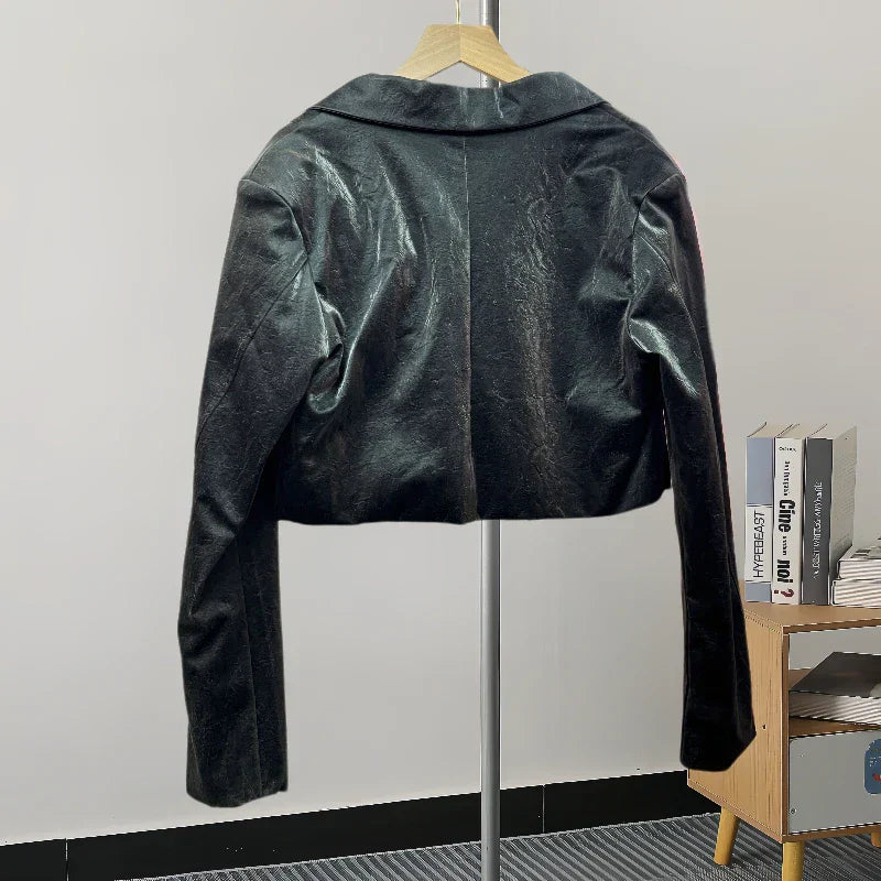 Cropped Leather Jacket