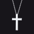 Sterling Silver Minimalist Cross Necklace Christian Faith Pendant for