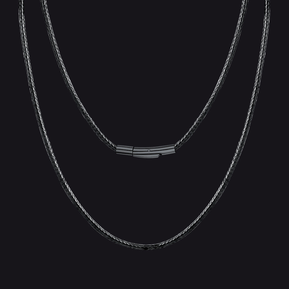 Braided Leather Cord Chain Wax Rope Necklace for 2mm/3mm