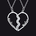 Custom Name Matching Heart Couple Necklaces Gift for Couple Mom Daughter