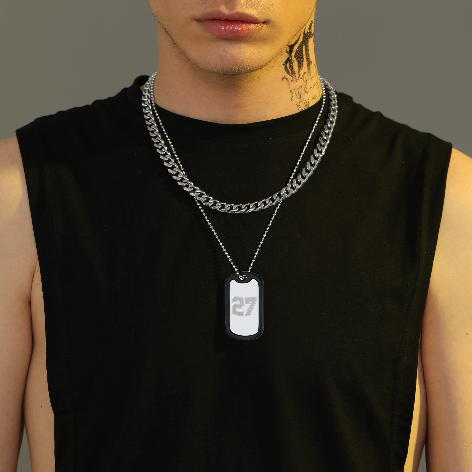 Customized Sport Number Dog Tag Necklace for