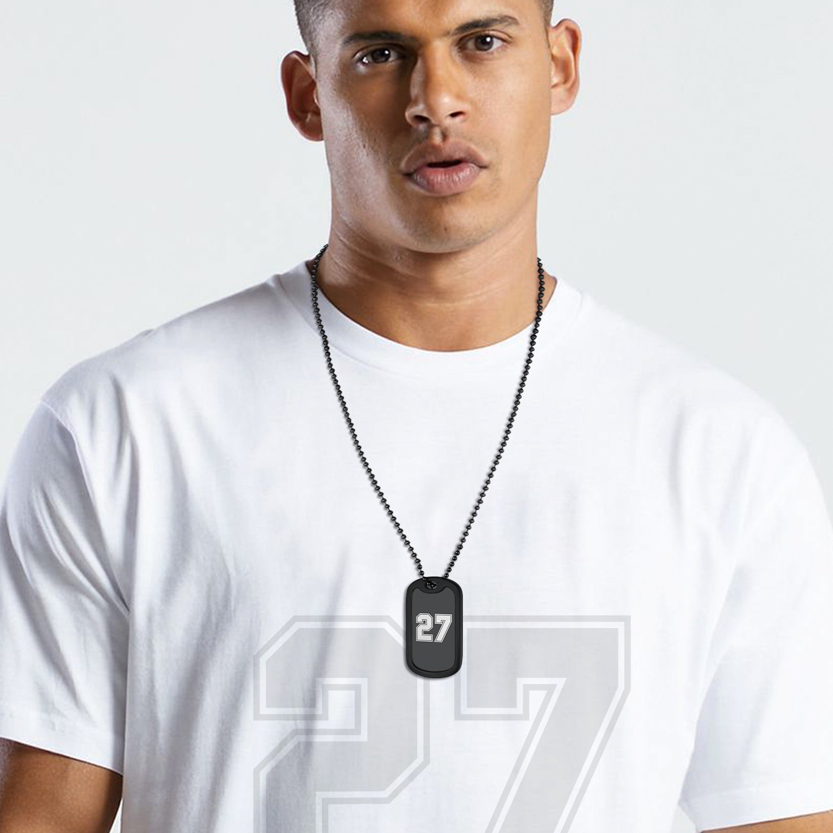 Customized Sport Number Dog Tag Necklace for
