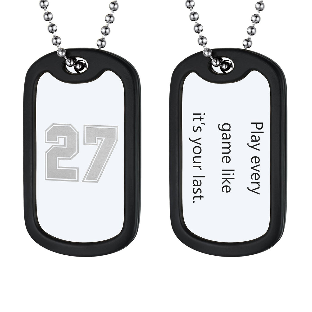 Customized Sport Number Dog Tag Necklace for