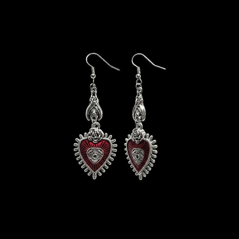 Blood Rose Earrings