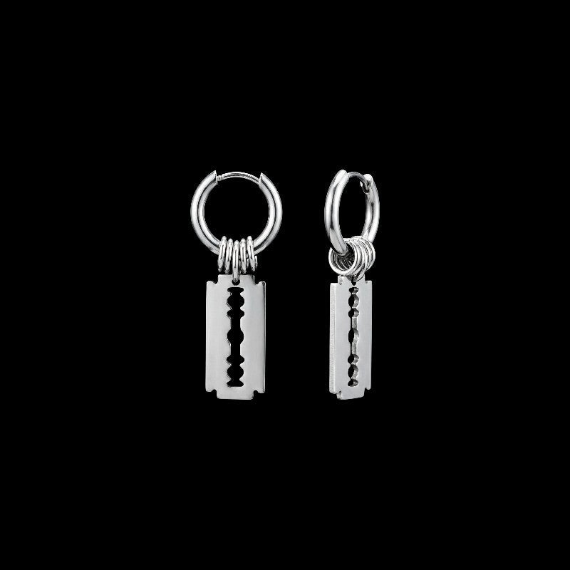 Razor Blade Hoop Earrings