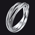 925 Sterling Silver Multi Interlocked Rolling Stackable Ring