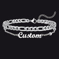 Personalised Name Figaro Chain Layered Anklet for