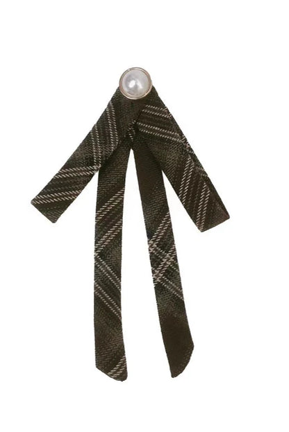 Retro Plaid Flared Dress + Ribbon Tie