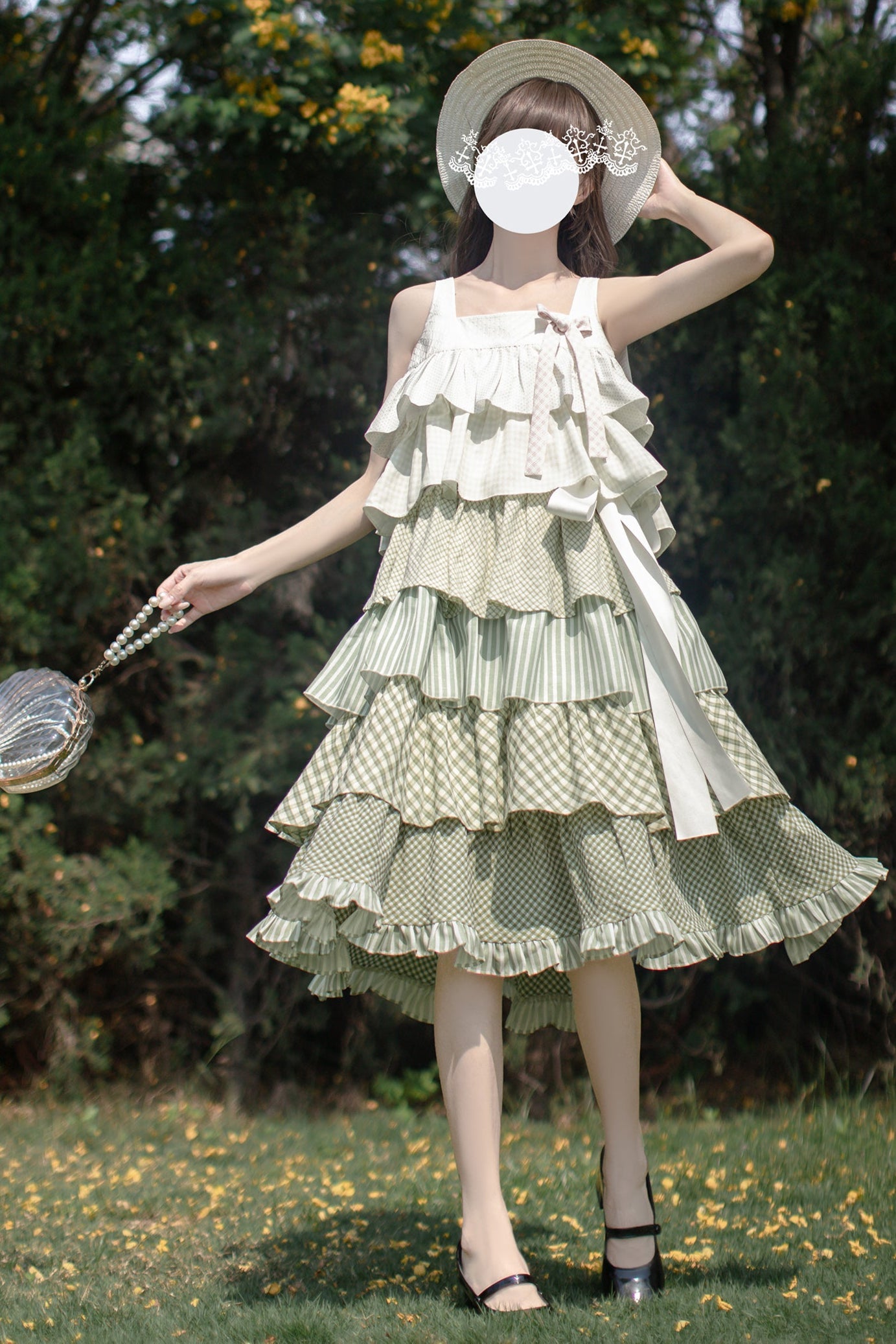 [pre-order] Tiered Ruffled Sleeveless Dress + Ribbon