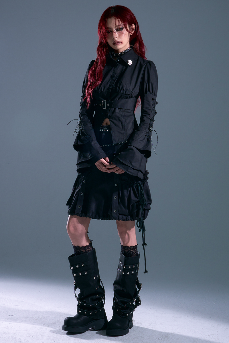 Gothic Lace Up Blouse