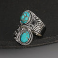 Twin Spirit Turquoise Wrap Ring