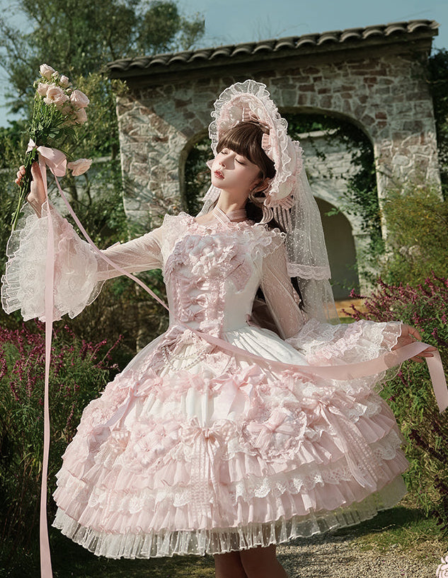 [pre-order Deadline: April 3] Pure Sweet Rose Fantasy Tiered Lolita Dress