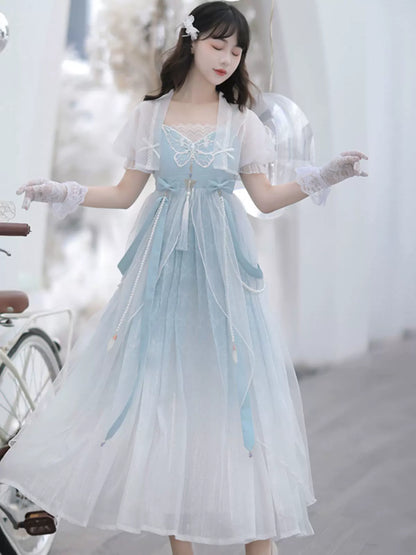 Fantasy Butterfly Lolita Chinese-style Gradient Dress Set