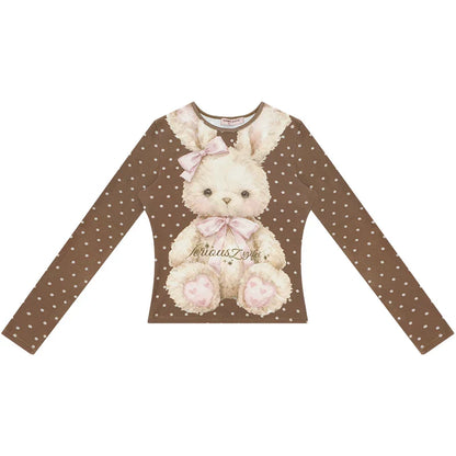 Dot Rabbit Print Top