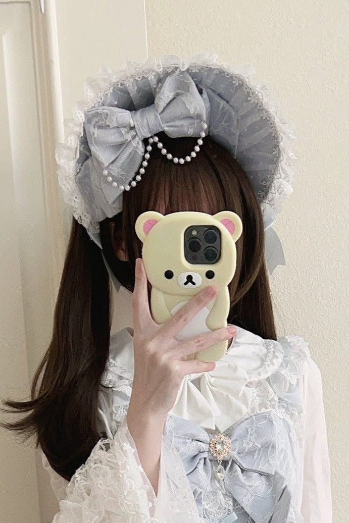 [pre-order] White Sugar Doll Princess Sleeve Suspender Dress Suit + Bonnet Hat