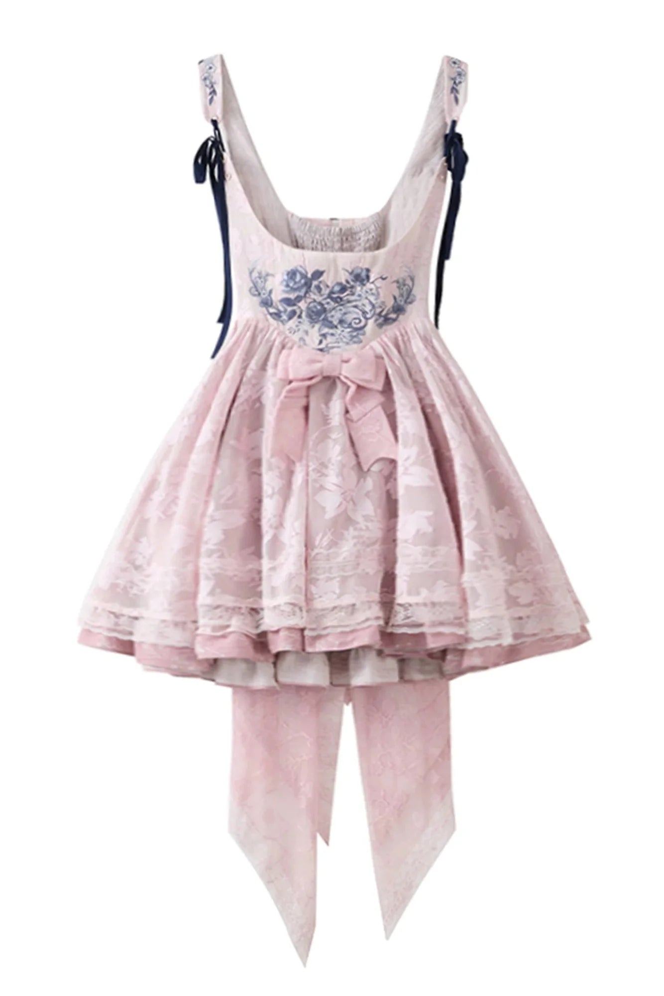 Sweet Chinese-style Dress + Top + Ribbon