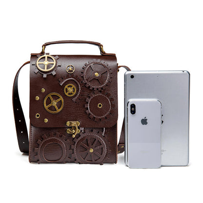 Steampunk Antique Leather Flap Bag