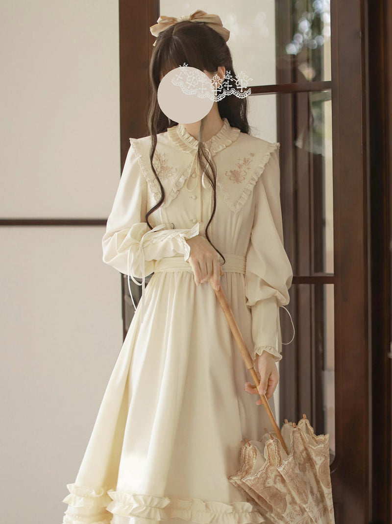 French Romantic Embroidery Dress + Waist Ribbon [pre-order]