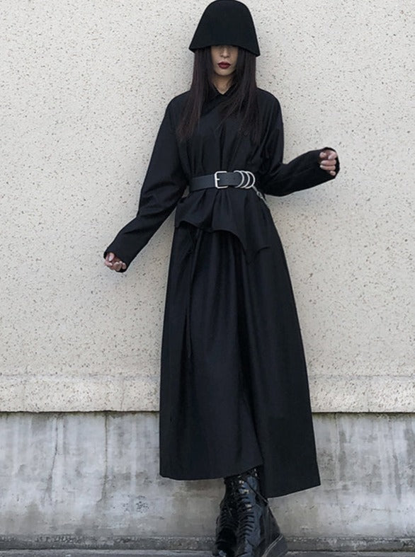 Mode Asymmetric Fake Two Piece Dress