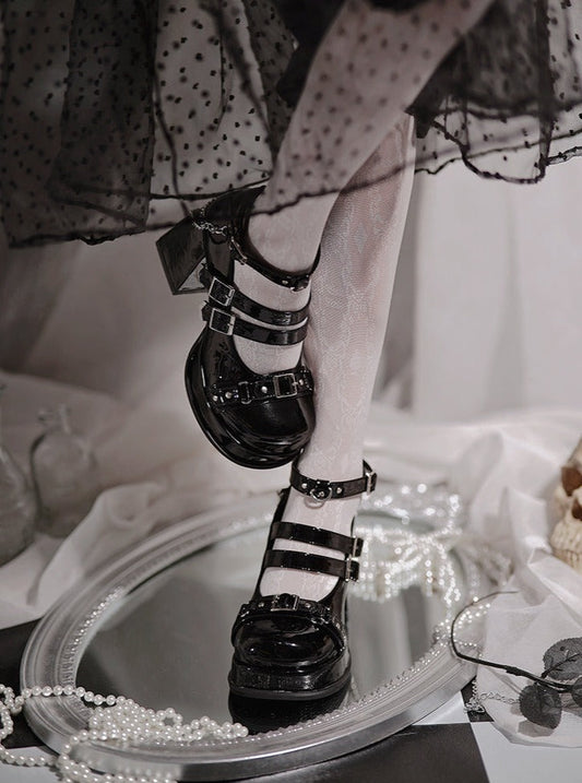 Jane Lolita Shoes Round Toe Gothic High Heels