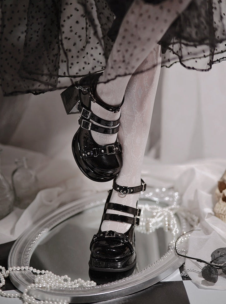 Jane Lolita Shoes Round Toe Gothic High Heels