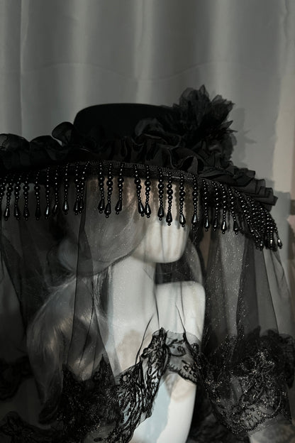 Sheer Design Lace Gothic Lolita Hat