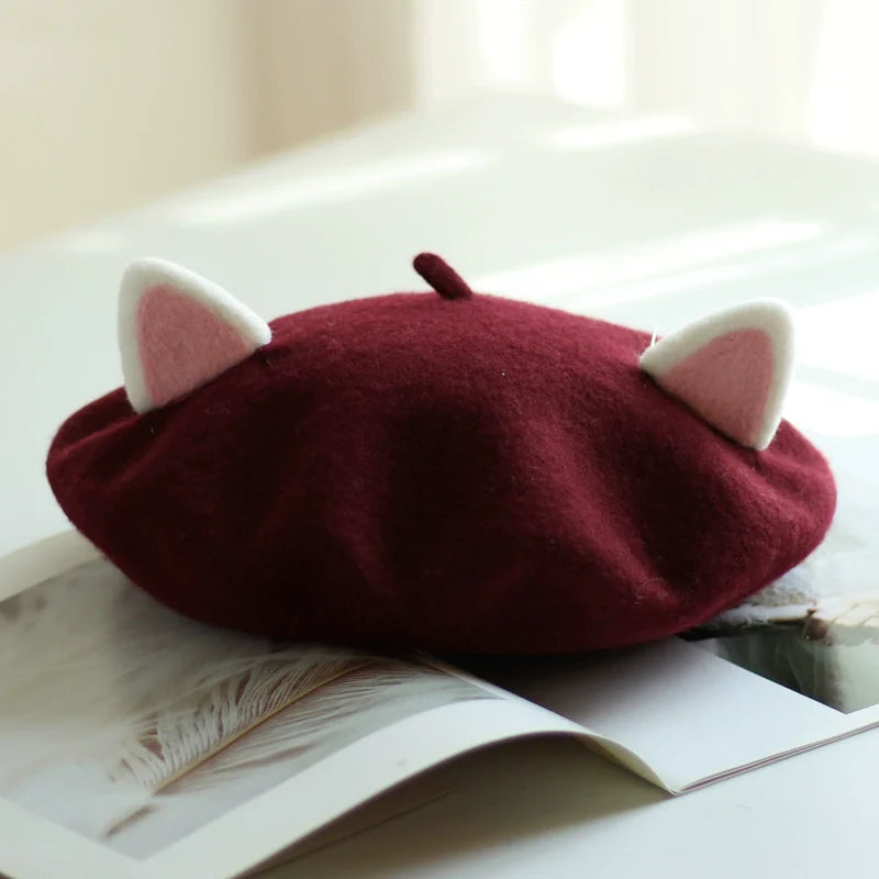Milky Cat Ear Beret