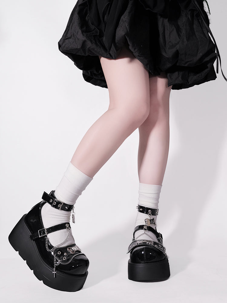 Punk Rivet Bone Millennium Platform Shoes