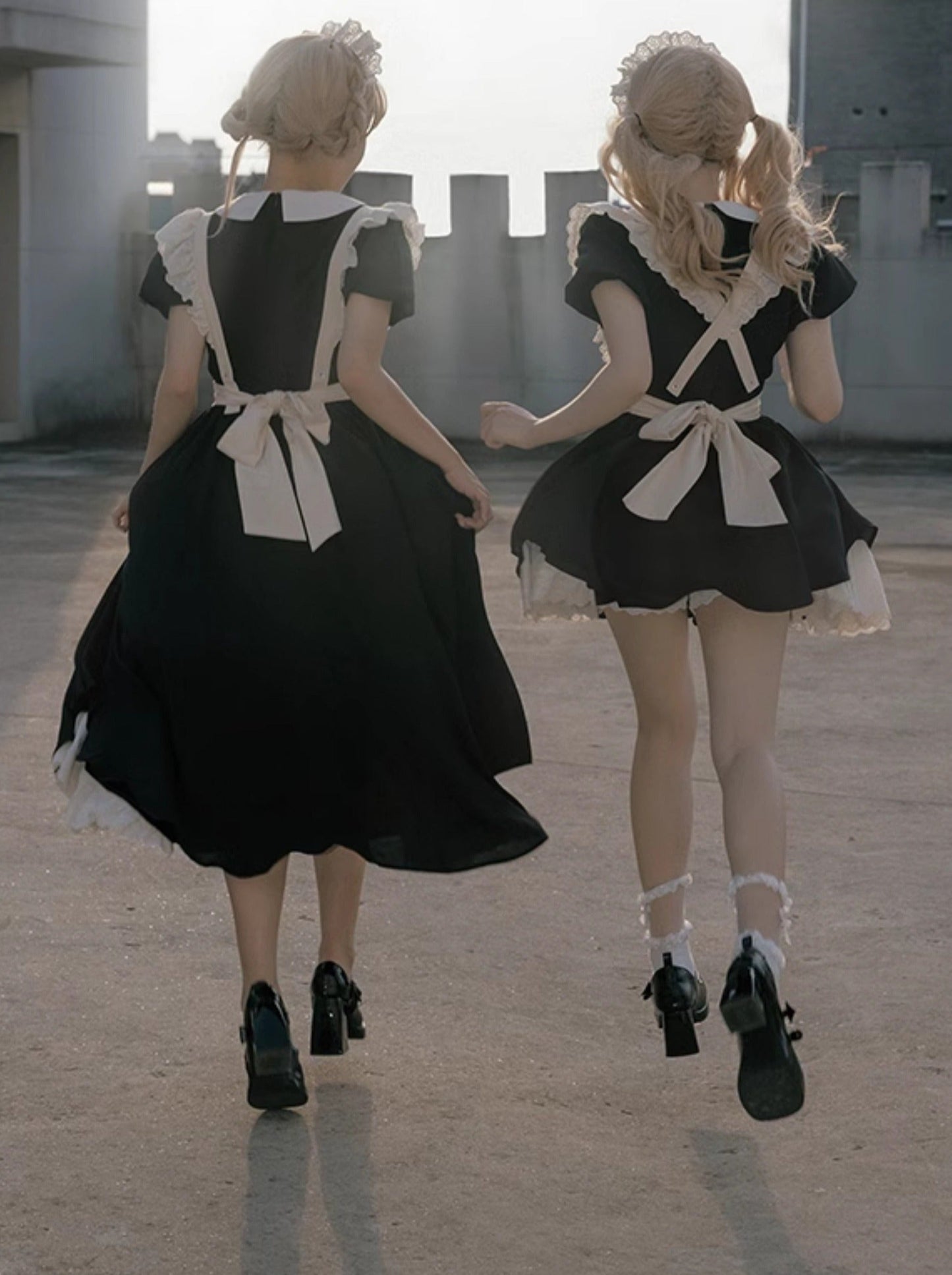 Pleated Lace Maid Dress