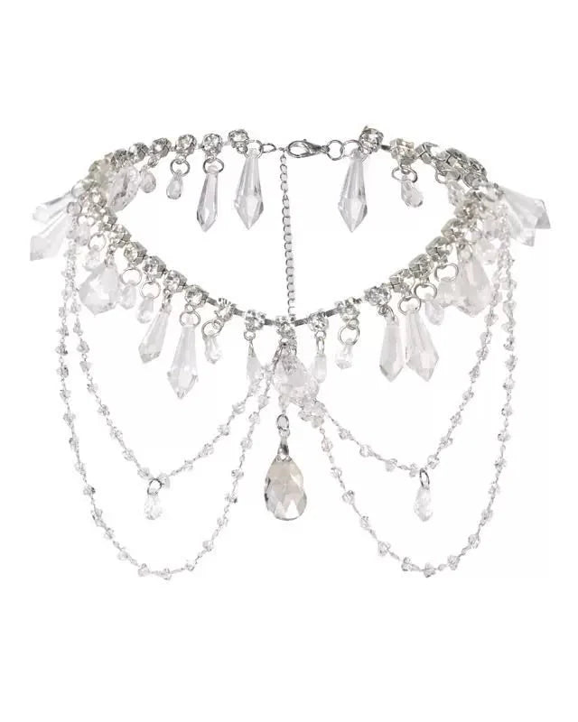 Moonlight Asymmetric Corset Top + Necklace